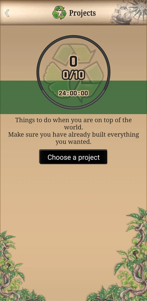 Projects - "Choose a project".