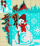 Colored Nonograms, Golden Mean Colored Part 2, Snowman (30x35)