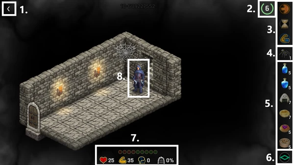 Dungeon's interface.