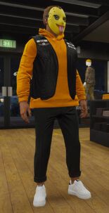 Orange Hoodie Black pants