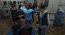 In a laundromat heist with Mason Calaway, Flops Rainman, Travis Kaner, Kirk Jerkems, and Wilco Lark.