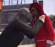 Bandaged Sven leaning for a goodbye kiss