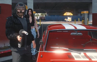 Ramee El-Rahman & Carmella Corset pumping gas at X-Mart