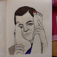 Artwork of Scotty enjoying the thing he loves the most