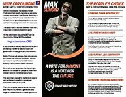 Official brochure for Max Dumont’s run for mayor