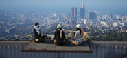 Cassie, Emeka, and Winter talk on the Vinewood Sign after getting their tarot cards read by Reina Vergara.