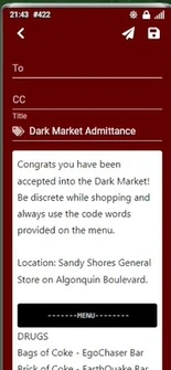 Dark Market admittance E-Mail