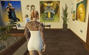 Finn's golden shotgun painting at the Gold Gala Art Exhibit at Vultur Lé Culturé on September 30, 2022