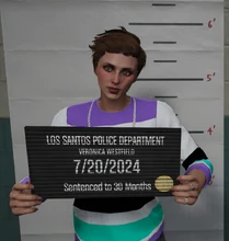 Veronica in the mugshot room on July 20th