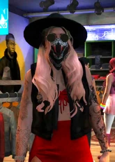 Raiders MC Old Lady kuttes with their fangs mask October 9, 2025
