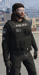 Black Long Sleeves + Vest Sergeant Uniform (Long Hair)