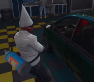 Randy Kicking the Customer's Car