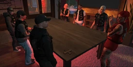 Raiders MC promotions in their new chapter room August 3, 2024