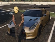 JJ in his Racing Outfit leaning on his GTR