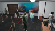 Osvaldo Pingafria and Leo Escobar in front of Rare Wall Art - Ocean Coral inside of the Cuban Embassy September 15, 2025