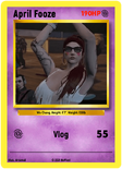 April Fooze's Trading Card.