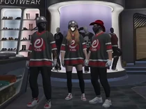 Denzel, Raia, and Clay in their Kaine's Kuhbabs uniforms