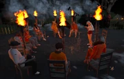 Original season 9 orange tribe during the first Tribal Council (day 1) October 27, 2025