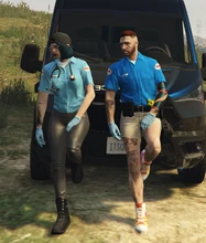 Veronica & Randy on the hillside near the fire station