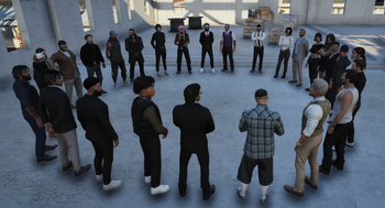 Crew meeting at the Cypress construction site October 11, 2024