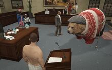 Gavill at court with Boris Bear