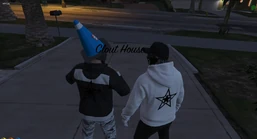 Omar (left) & Lucky (right) at the Clout House