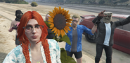 Lulu with her fiance Blanden Haster and some random people