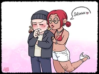 Artwork by u/Leiandroid on Reddit of Molly and Sven.