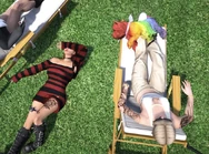 Angels sunbathing and gossiping