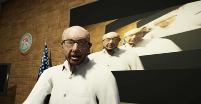 James at the meeting at MRPD taking and displaying recursive selfies.