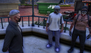 Raymond with Reggie and Jayden discussing the end of the war.