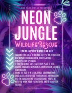 An ad graphic for Neon Jungle Wildlife Rescue.