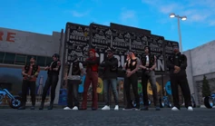 Raiders MC group photo with new prospect Georgia July 6, 2024