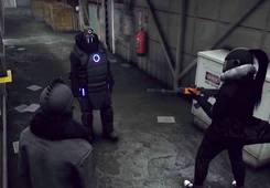 Bjorn and Yeager being confronted by a robot from a different timeline.