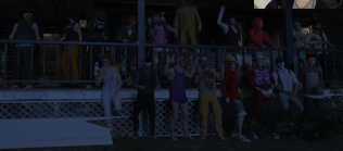Family photo after final mime war meeting June 17, 2025