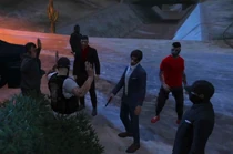 Mason and Wade being held up by Mickey, Benji, and Hades for the Raiders MC killing Bev August 8, 2024