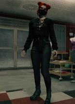 Seana tries on clothes
