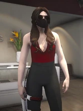 Red halter/slacks outfit