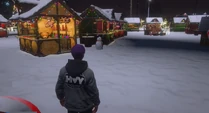 Ace in the xmas village in Mirror Park Dec 21, 2022