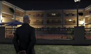 Raymond looking at his new gang's home.