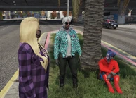 Veronica with Kiki and Posy after stabbing Charlotte Spade