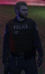 Blue Long Sleeves + Vest Officer Uniform with a beard (Blond Hair)