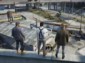 Barry, Solomon and Sean over looking The Yard