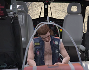 Humberto run into Cletus who also was mauled by a murder-kitty and got a chopper ride.