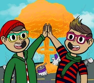 "Jim and Tim Celebrate" Art By LTBeeblebroxly