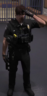 Black LSPD Short Sleeves + Vest Uniform (Brown Hair)