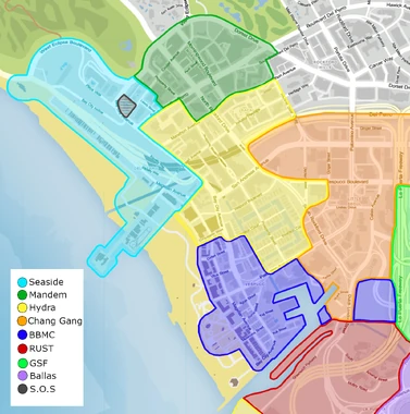 West Los Santos Turf based on Gang Sprays, July 2022