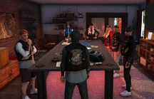 Acting President Wade's first Raiders MC chapter meeting with Old Lady Reina and Prospect Lotte October 13, 2025