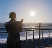 Veronica at the Lighthouse hours after murdering Casey di Lorenzo at the same location November 2024