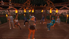 Marty competing on Survival season 7 during the blue tribe's Tribal Council (day 1) August 4, 2025